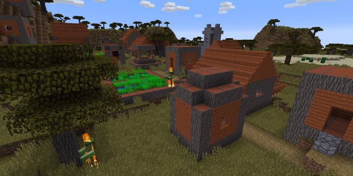 1440x900 Zombie Village Spawn - Minecraft Seed HQ