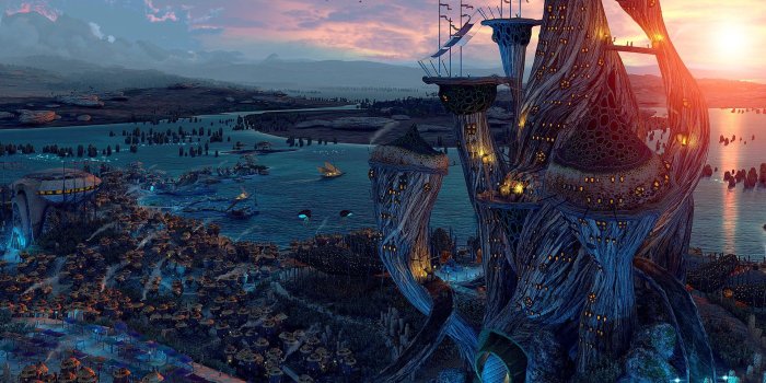 1920x1200 Download the Future Village of Tech Wallpaper, Future Village of