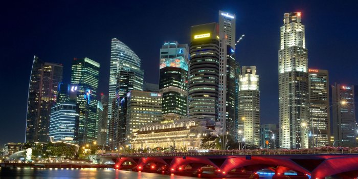 1920x1080 Download wallpaper 1920x1080 singapore, river, night, night city