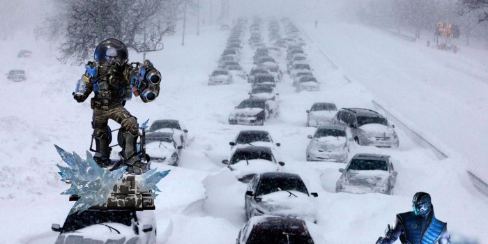 2048x1536 Mr. Freeze, Sub Zero Battle It Out During Winter Storm On Berlin