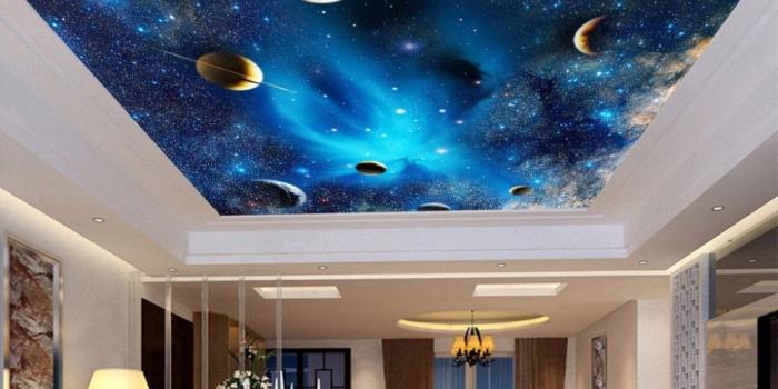 1000x1000 US $9.01 52% OFF|Custom 3D Space Mural Wallpaper Astronomical Galaxy Planet  Landscape Ceiling Background Decor Wall Paper Living Room Wall Murals-in