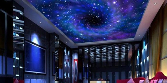 1000x840 Mznm 3D Photo Wallpaper Ceiling Mural Wall 3D Vast Dream Galaxy