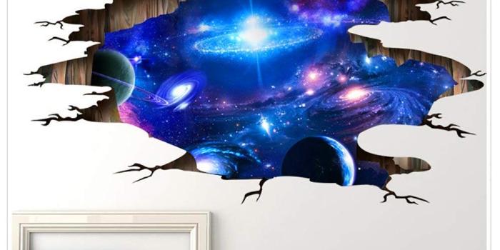 1000x1000 3d Wall Stickers Galaxy Ceiling Sticker Space Wallpaper - 3d Galaxy