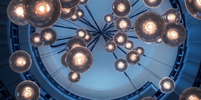 1440x2960 Download 1440x2960 wallpaper staircase, lights, ceiling, spiral