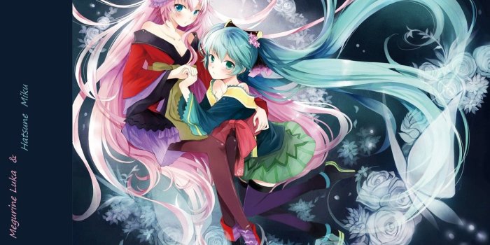 1332x850 Wallpaper butterfly, stockings, neckline, kimono, vocaloid, Hatsune