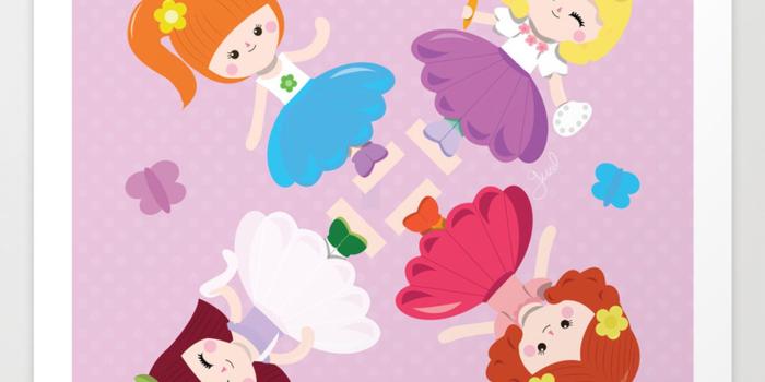 1500x1500 Polly Pocket Pattern Art Print