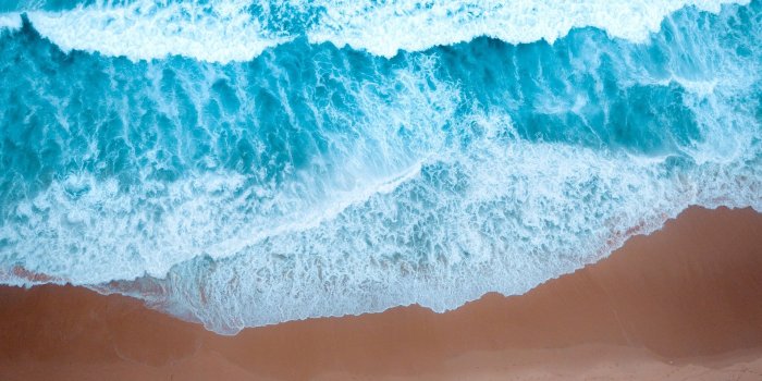 1920x1080 Download wallpaper 1920x1080 waves, beach, aerial view, water, sand