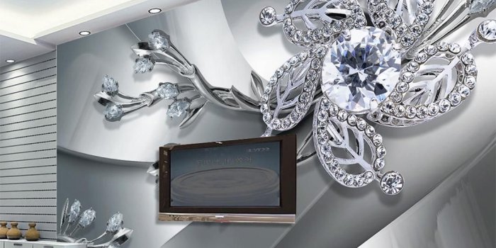 1080x929 Photo Wallpaper 3d Cool Metal Textured Diamond 3D Jewelry Living Room  Bedroom Background Wall Decoration Wallpaper