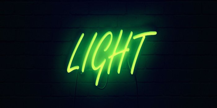 3840x2400 Download wallpaper 3840x2400 light, neon, inscription, dark, yellow