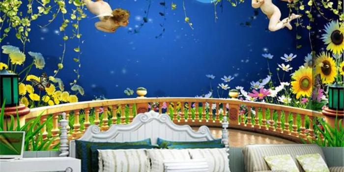 1024x879 Discount For Cheap Wallpaper Dream Night Little Love God Angel 3d Character  Wallpaper 3d Digital Print Wallpaper