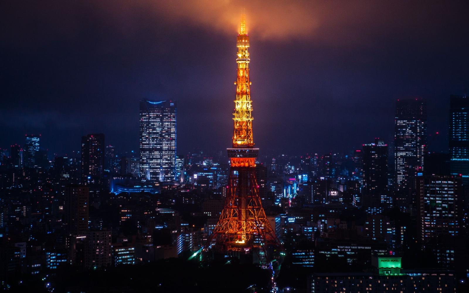 3840x2400 Download wallpaper 3840x2400 night city, city lights, tokyo, tower
