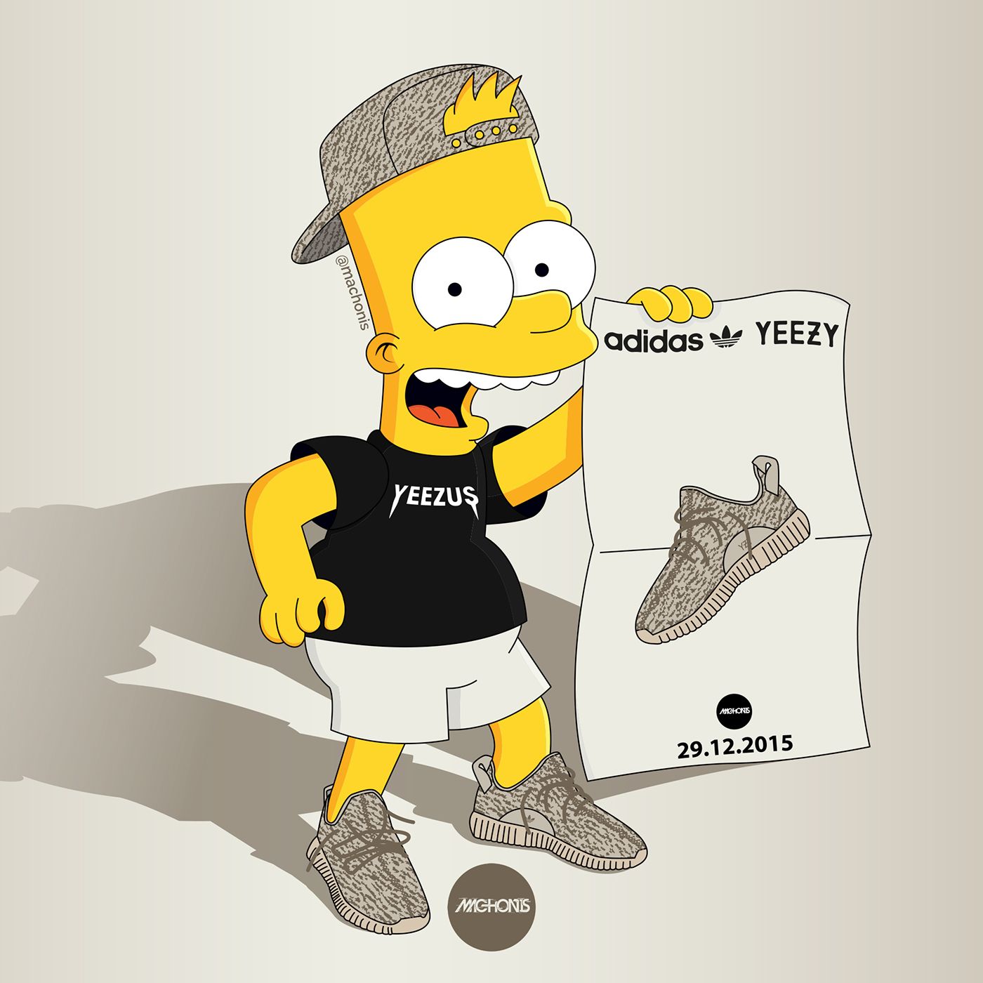 1400x1400 Bart Simpson x Yeezy Boost 350 Oxford Tan on Behance