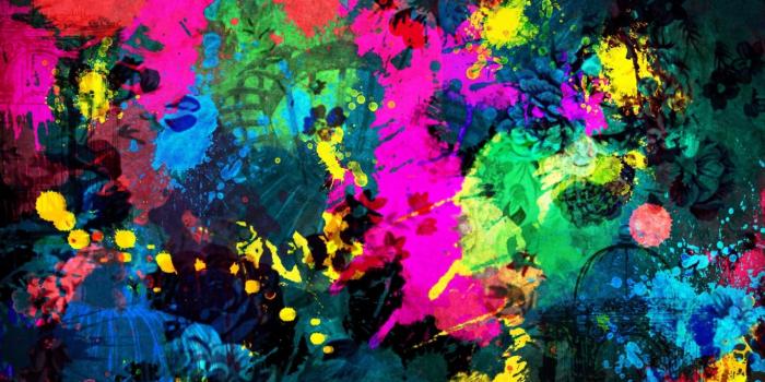 1366x768 Download 1366x768 Wallpaper Colorful Paint Splatter, Tablet, Laptop