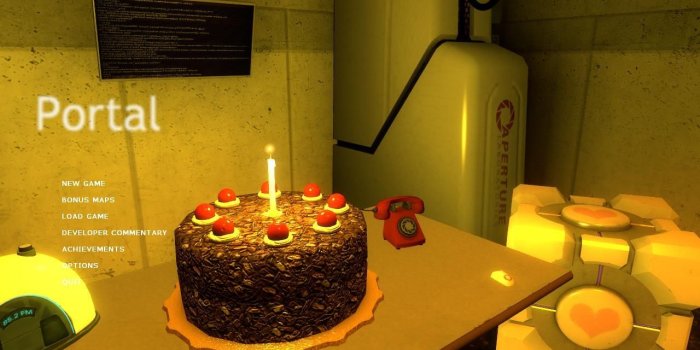 1280x1024 Portal End Screen - See there's the cake! | Video Game Screenshots