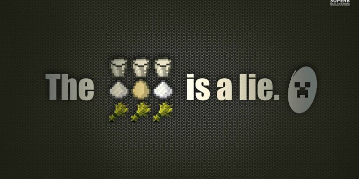 1600x900 The Minecraft is a Lie - Portal - The Game Wallpaper (38672947) - Fanpop
