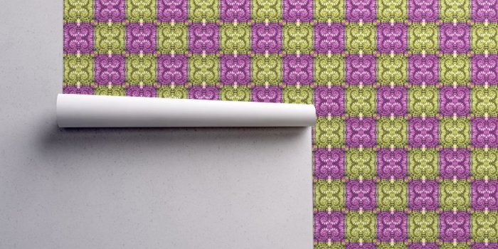 1024x1024 Pink & Gold Checkered Spirals wallpaper - just_meewowy_design