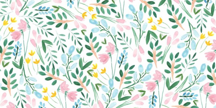 2048x2048 Download free illustrated floral wallpaper for your phone, computer