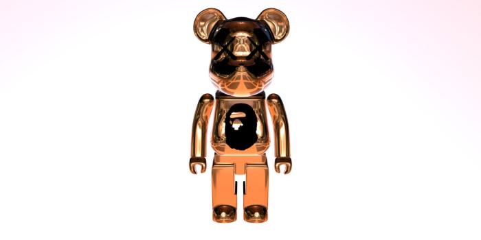 1920x1080 Bearbrick gold X Bape X Kaws - 3D model by tungcam25071995