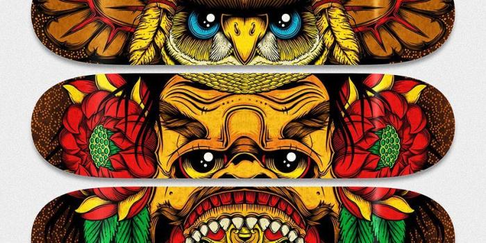 850x1500 Totem: 7-Skate Deck Artwork on Behance | Wallpaper in 2019 | Skate