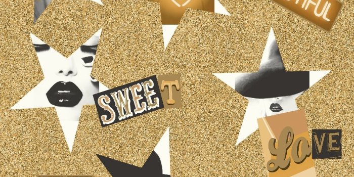 1000x1000 Arthouse Arthouse VIP Starlight Star Pattern Heart Motif Gold Wallpaper  665402