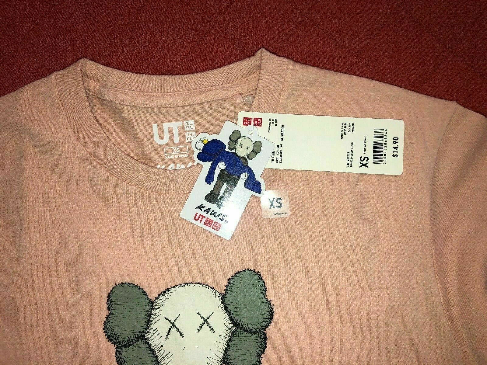 1600x1200 Uniqlo KAWS UT Companion & BFF Centric BROWN PLUSH PINK SHIRT Tee 2019 Sz  XXS-L