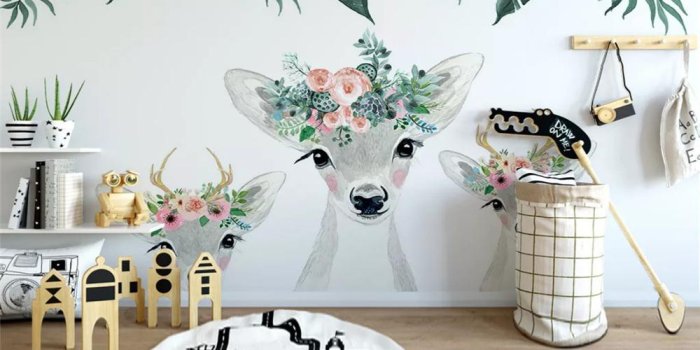 1000x800 Customized wall papers home decor modern environmental Nordic forest animal  children s room background papel de parede 3d wall paper