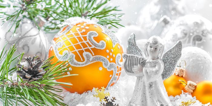 1280x853 Wallpapers Christmas Angels Balls Branches Conifer cone Holidays