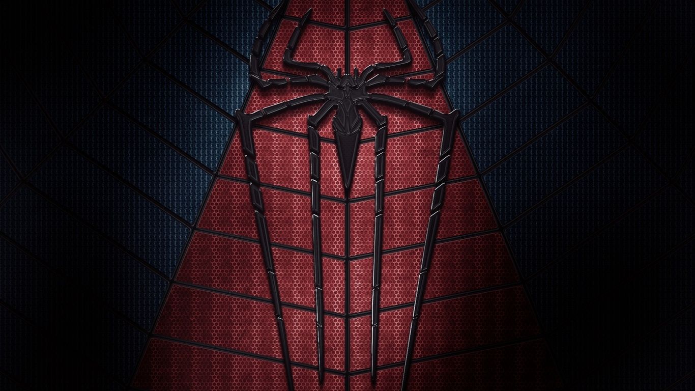 1366x768 The Amazing Spiderman 2 Chest Logo Desktop Wallpaper