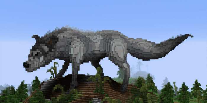 1920x1080 I created a large organic wolf within Minecraft as a timelapse