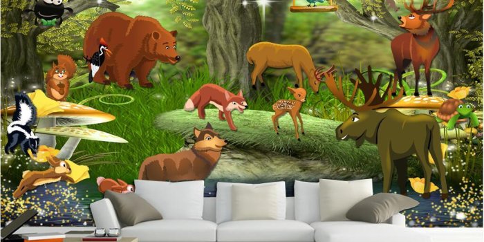 1027x779 3d wallpaper custom photo The forest animal kingdom background wall Home  decoration 3d wall murals wallpaper for walls 3 d living room