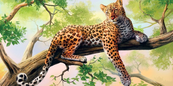 2880x1800 Wallpaper 4k Leopard Art Hummingbird, Leopard