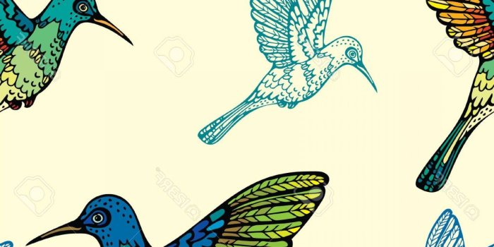 1560x1560 Photostock Vector Vector Birds Wallpaper Seamless Pattern With