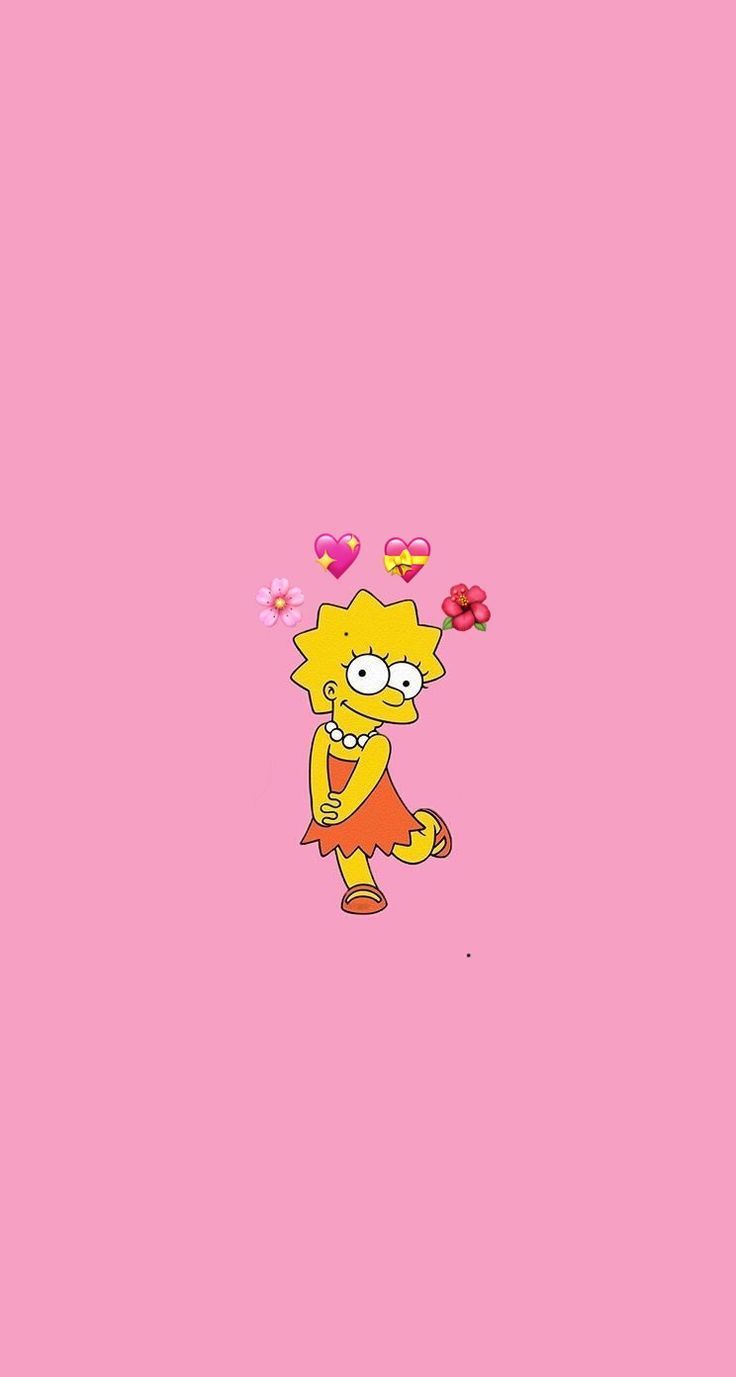 736x1377 Simpsons girl pink wallpaper background - #background #girl #Pink