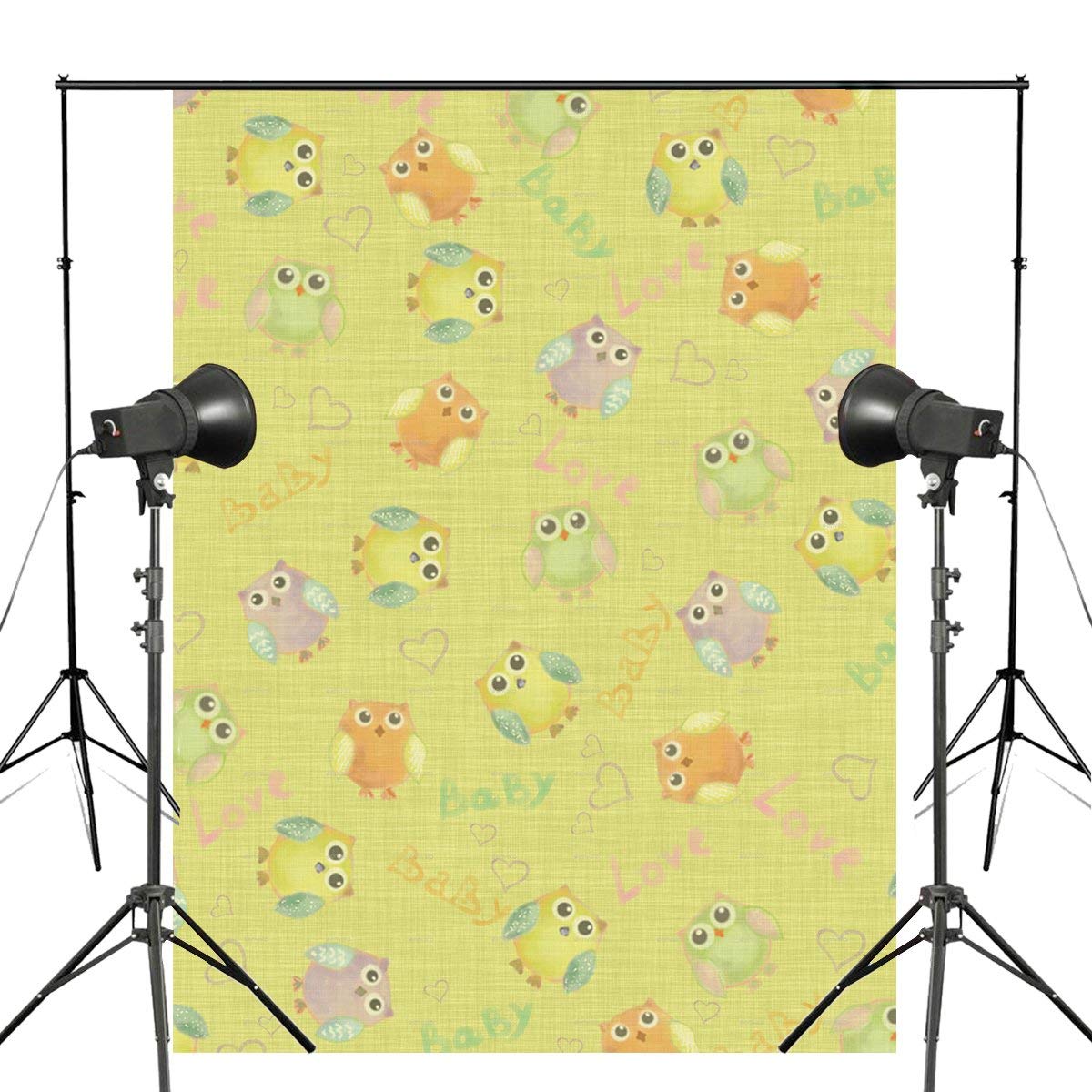 1200x1200 US $18.12 11% OFF|5x7ft Lovely Owl Yellow Photography Backdrop Baby Photo  Studio Background Props Wall Cartoon Wallpaper-in Photo Studio Accessories 