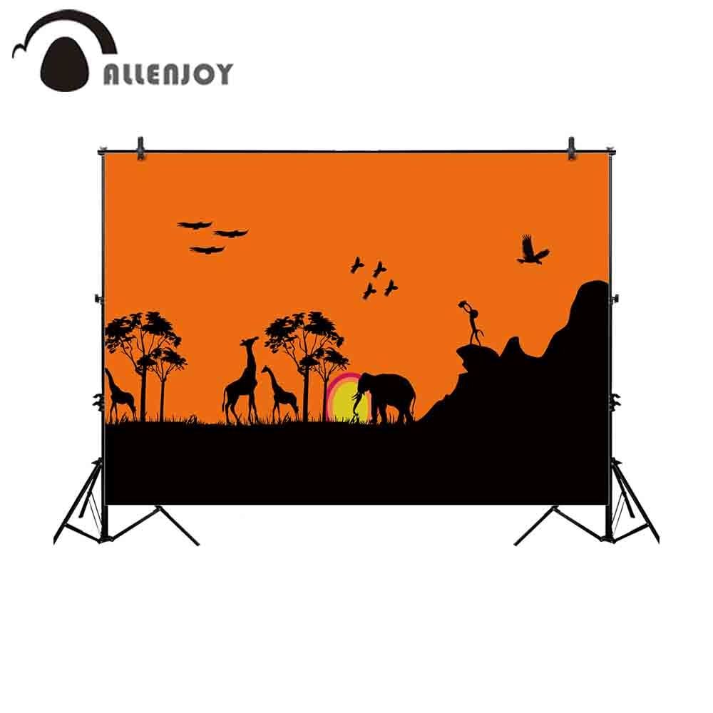 1000x1000 US $8.89 36% OFF|Allenjoy photography backdrops animal nightfall birds  elephant giraffe black cartoon mountain child nature fotografia  wallpaper-in