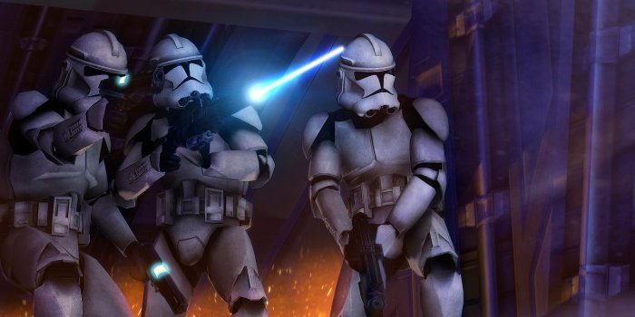 1502x867 23370 star wars clone troopers in battle wallpaper | 1502 x 867