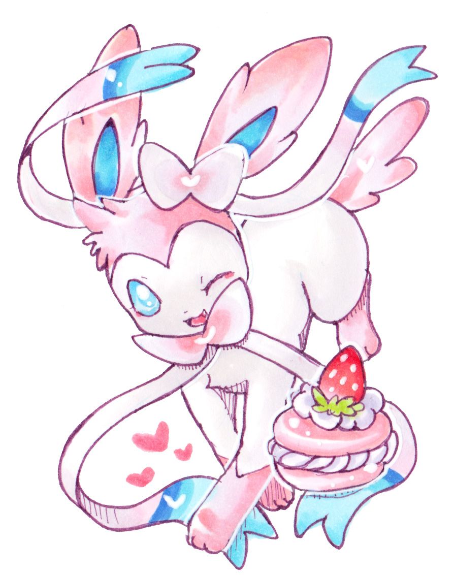 892x1132 Sylveon sharing a Pokepuff. Possibly to Ash's Froakie. | Eevee