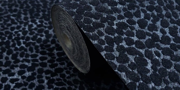 3024x3024 115014 Charcoal Black Flock Spot Dot Cheetah Fur Wallpaper