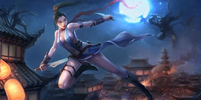 1600x1000 Japanese, Ninja, Girl, Fantasy, Desktop, Background, Wallpaper