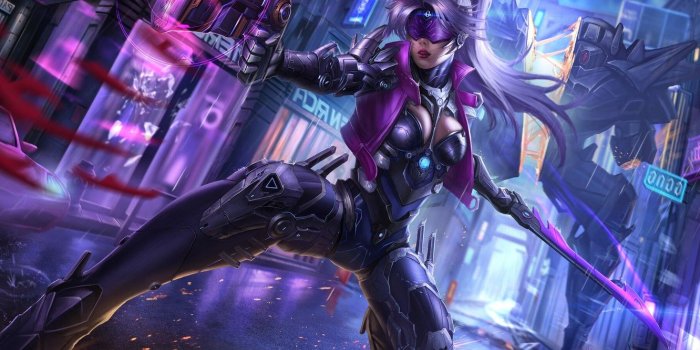 1332x850 Wallpaper Girl, Girl, Sword, Costume, City, Weapons, Fantasy, Art