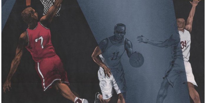 1000x1000 Basketball Players Grey Black Wall Sports Prepasted Wallpaper Border