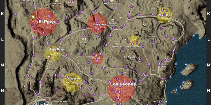 5400x5400 PUBG - Best Loot and Spawn Locations (Vehicles, Boats, Callouts