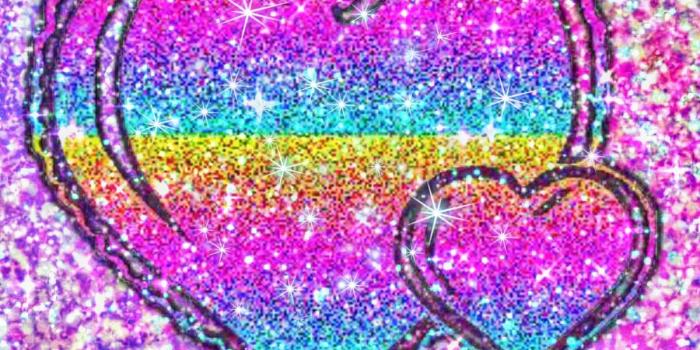 1200x2133 Rainbow Glittery Hearts, made by me #patterns #colorful #glitter