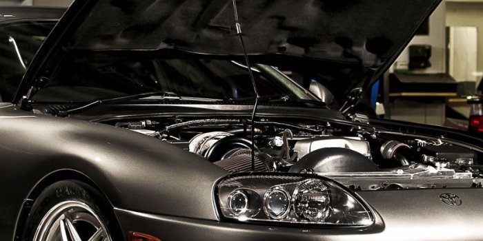 840x1336 Download 840x1336 wallpaper toyota supra, open, hood, front, iphone