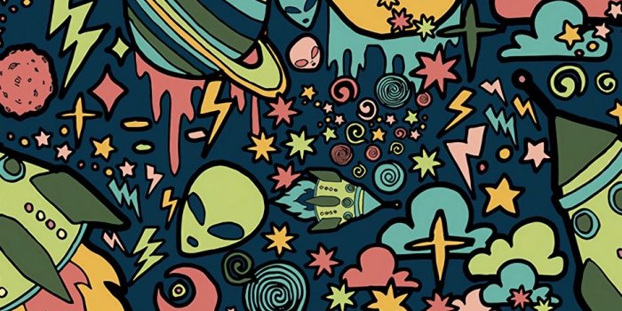 938x1668 Download wallpaper 938x1668 texture, patterns, aliens, rockets