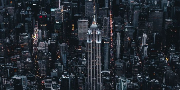 1080x2160 New york, dark, night, city, aerial view, 1080x2160 wallpaper