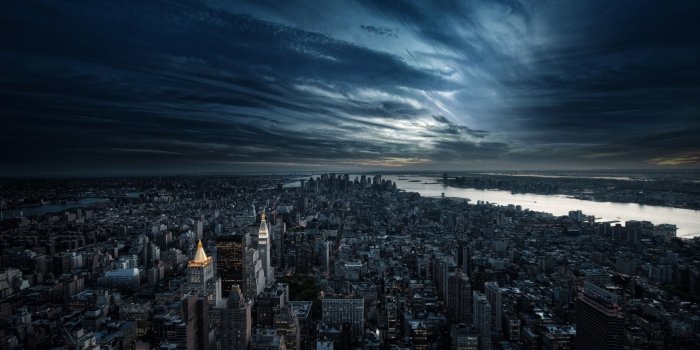 1920x1200 City Aerial View Night ❤ 4K HD Desktop Wallpaper for 4K Ultra HD TV