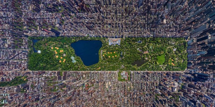 2200x1040 aerial view, New York City, Cityscape, USA, Central Park, City HD