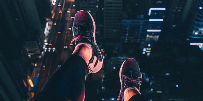 1024x1024 Night City Feet Aerial View Wallpaper - [1024x1024]