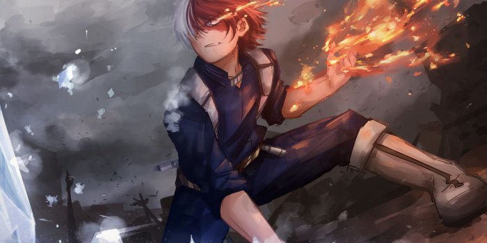 1920x1200 Download 1920x1200 Wallpaper Angry, Fire And Ice, Shoto Todoroki